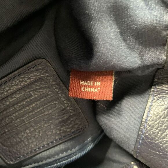 Coach Mickey Drawstring NavyBlue Pebbled Leather Bucket Convertible Shoulder Bag - Picture 12 of 15